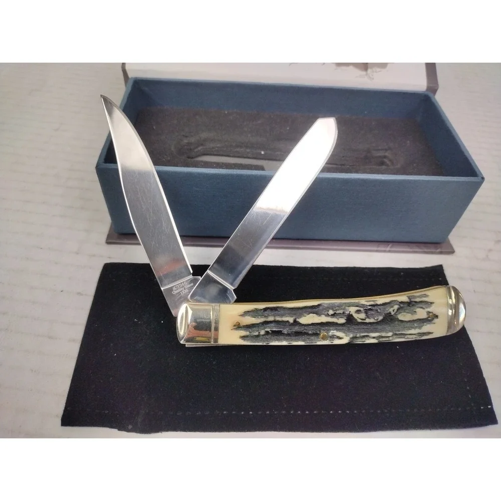 Colt 175th Anniversary CT246 Black Stag Series Knife W Bovine Bone Handle